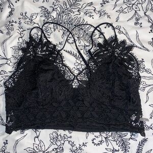 Black lace bralette crop top